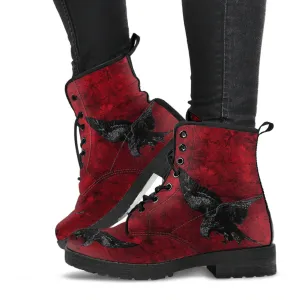 Gothic Red Raven Boots (JPRRAV1)