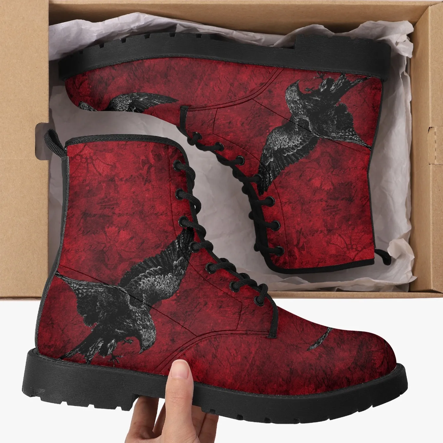 Gothic Red Raven Boots (JPRRAV1)