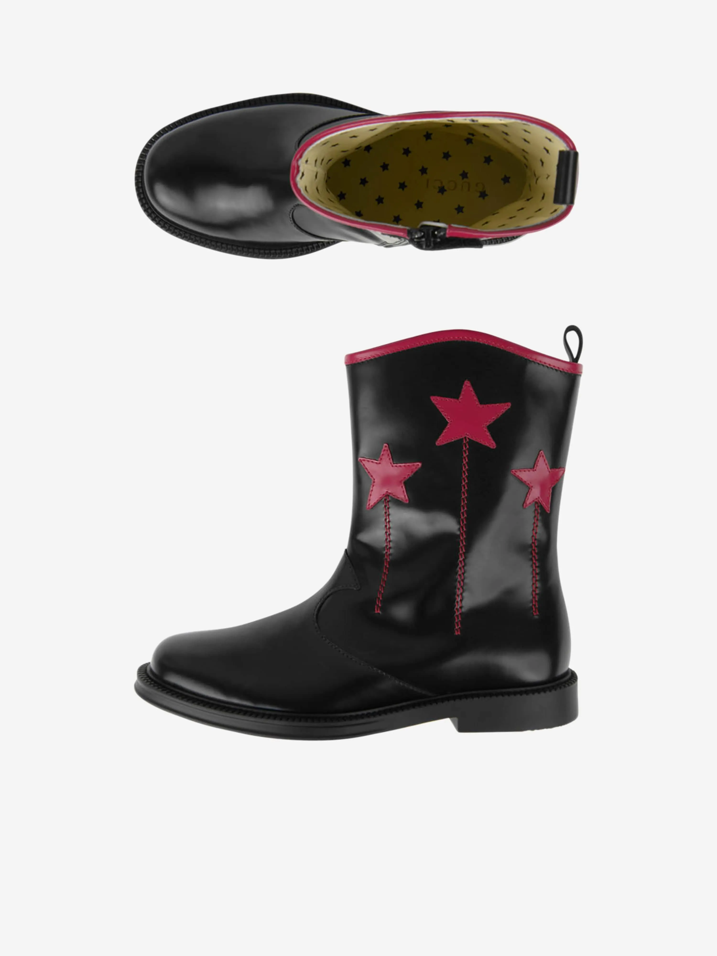 Gucci Kids Leather Cowboy Boots