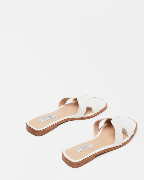 Haydn - H Strap Leather Sandal Slides - White