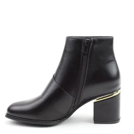 Heavenly Feet Belladonna Black Heeled Ankle Boot