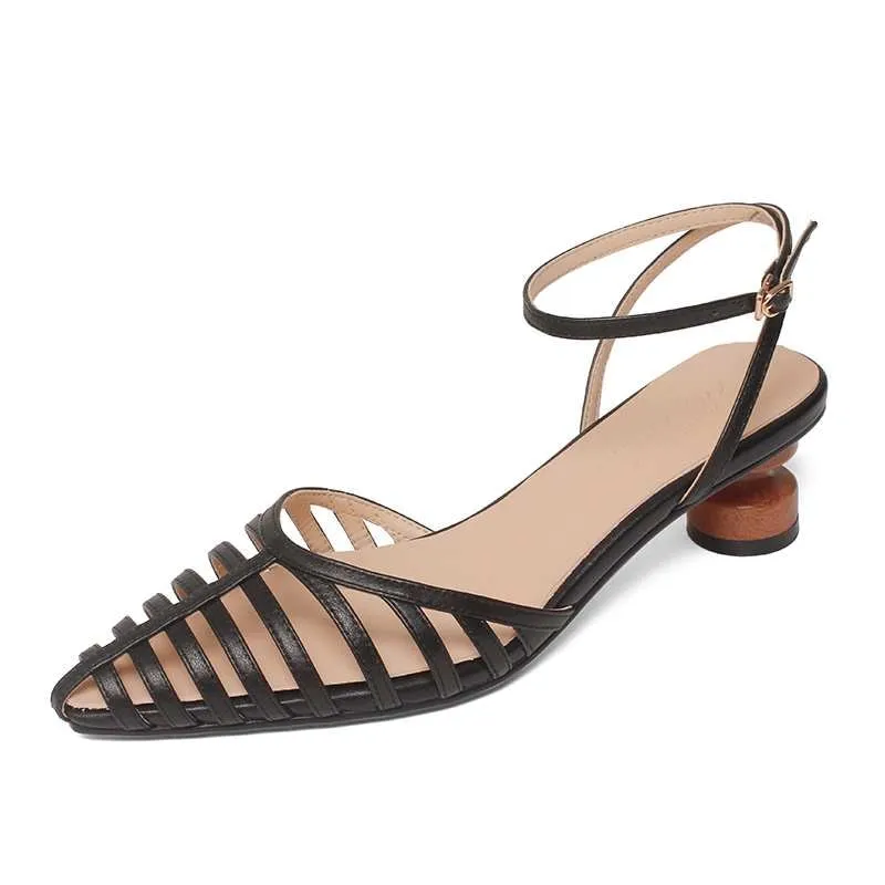 Hensel Women's Leather Black Sandal
