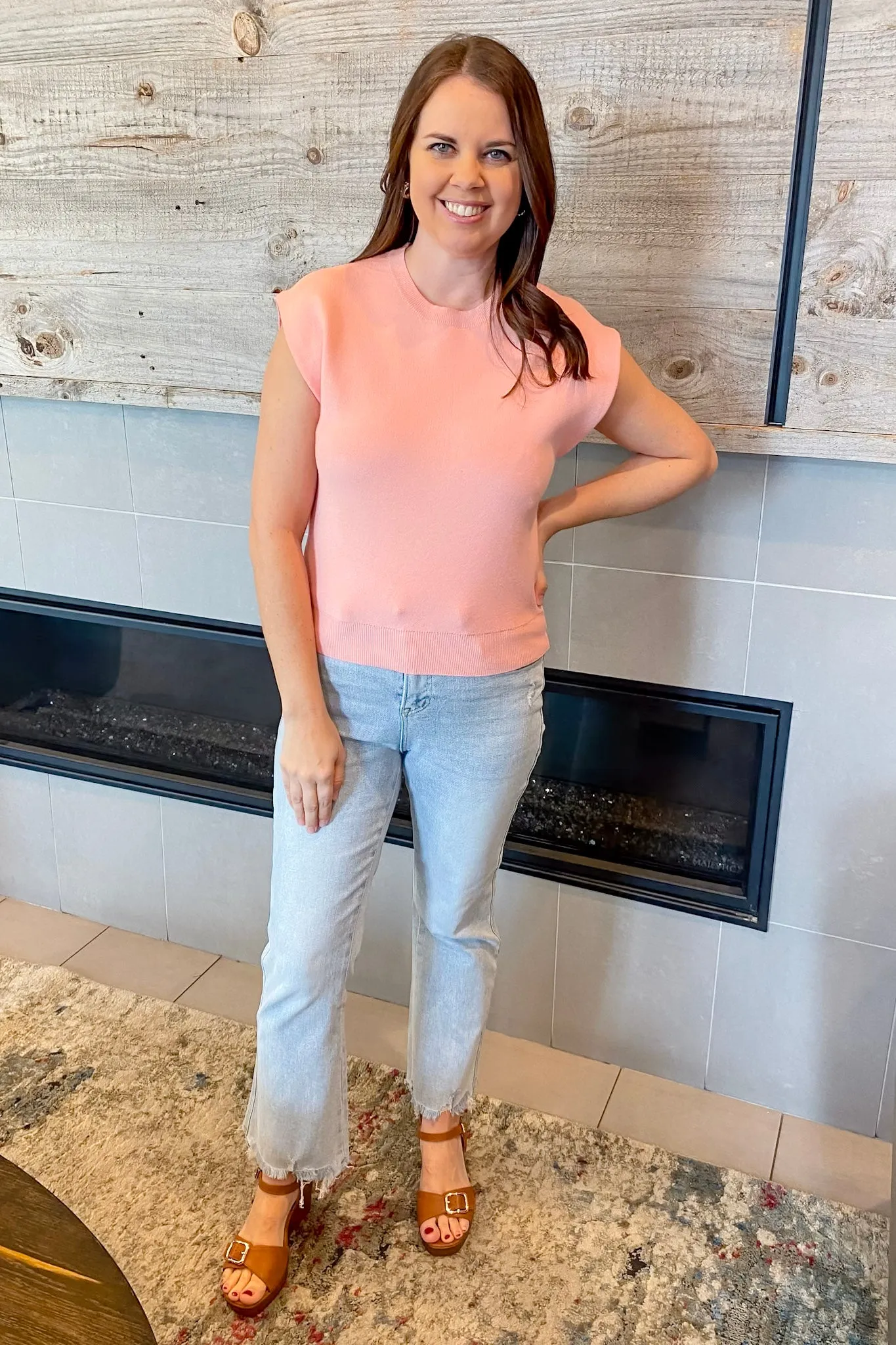 Hold It Down Blush Sweater Top