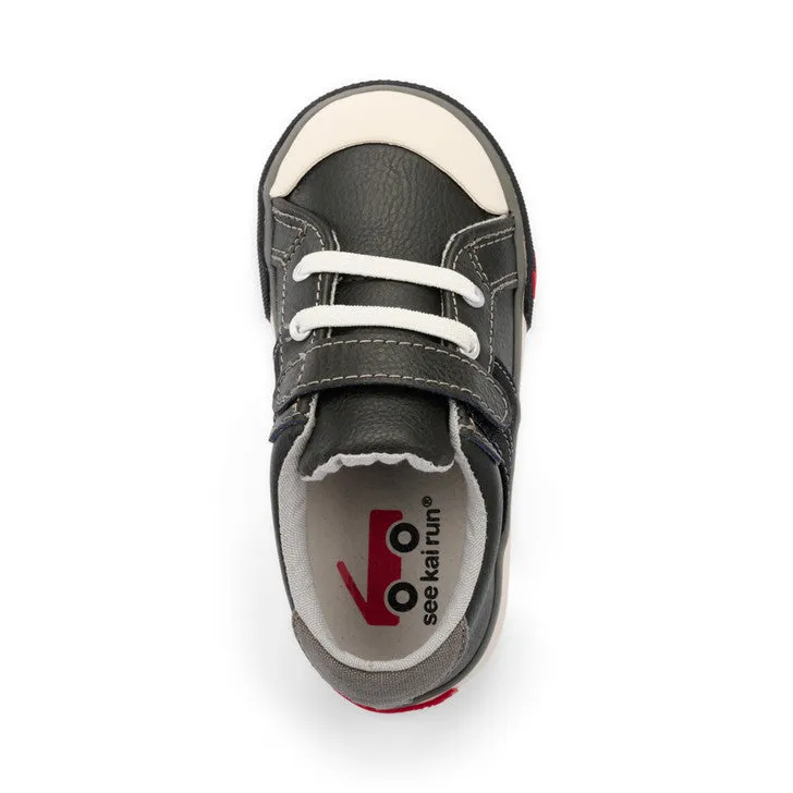 Lucci Sneakers - Black Leather/Gray by See Kai Run