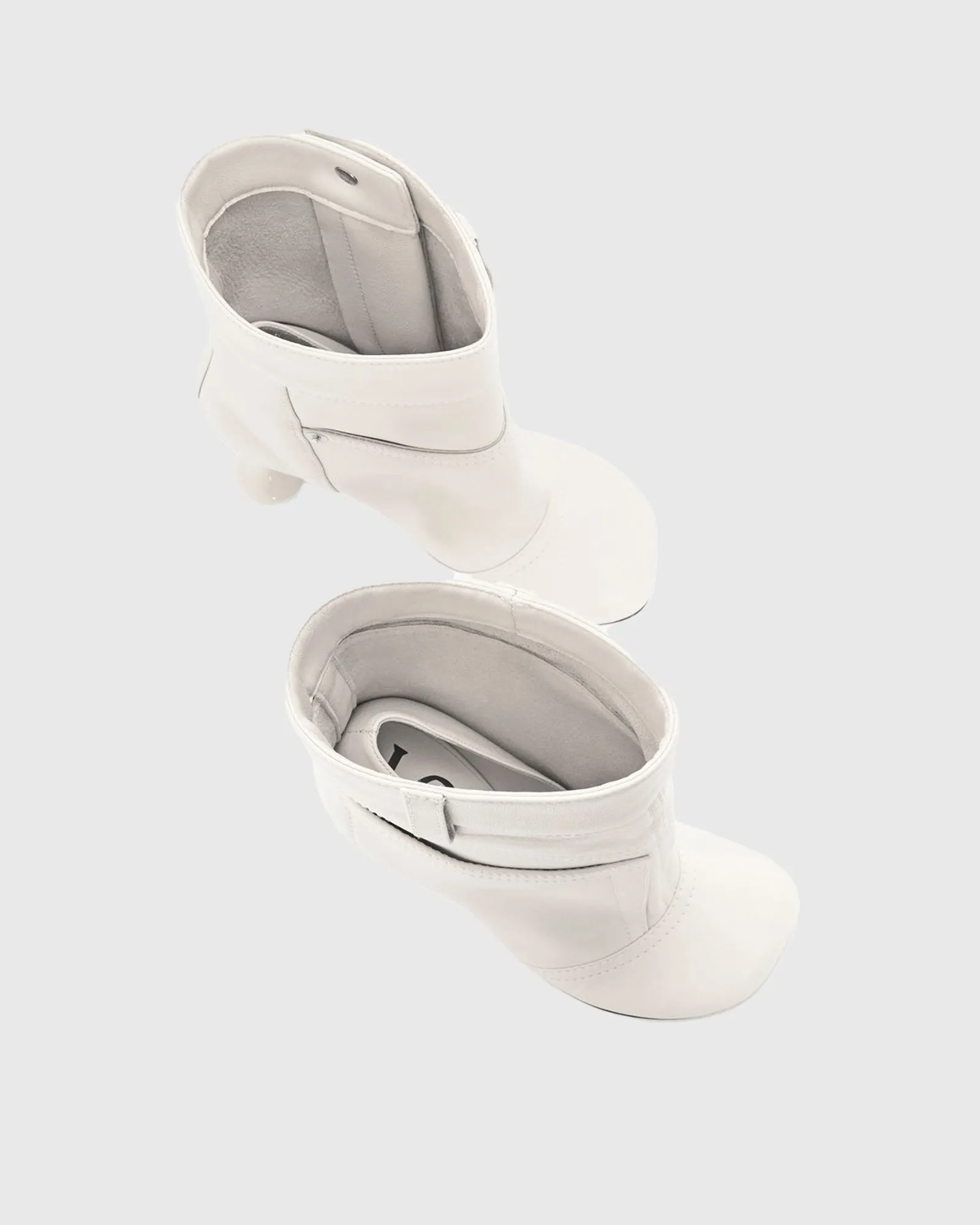 Luigia Toy Heel Ankle Boots In White