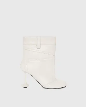 Luigia Toy Heel Ankle Boots In White