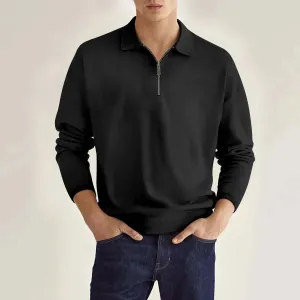 Men's Long Sleeve Knitted Polo Shirt