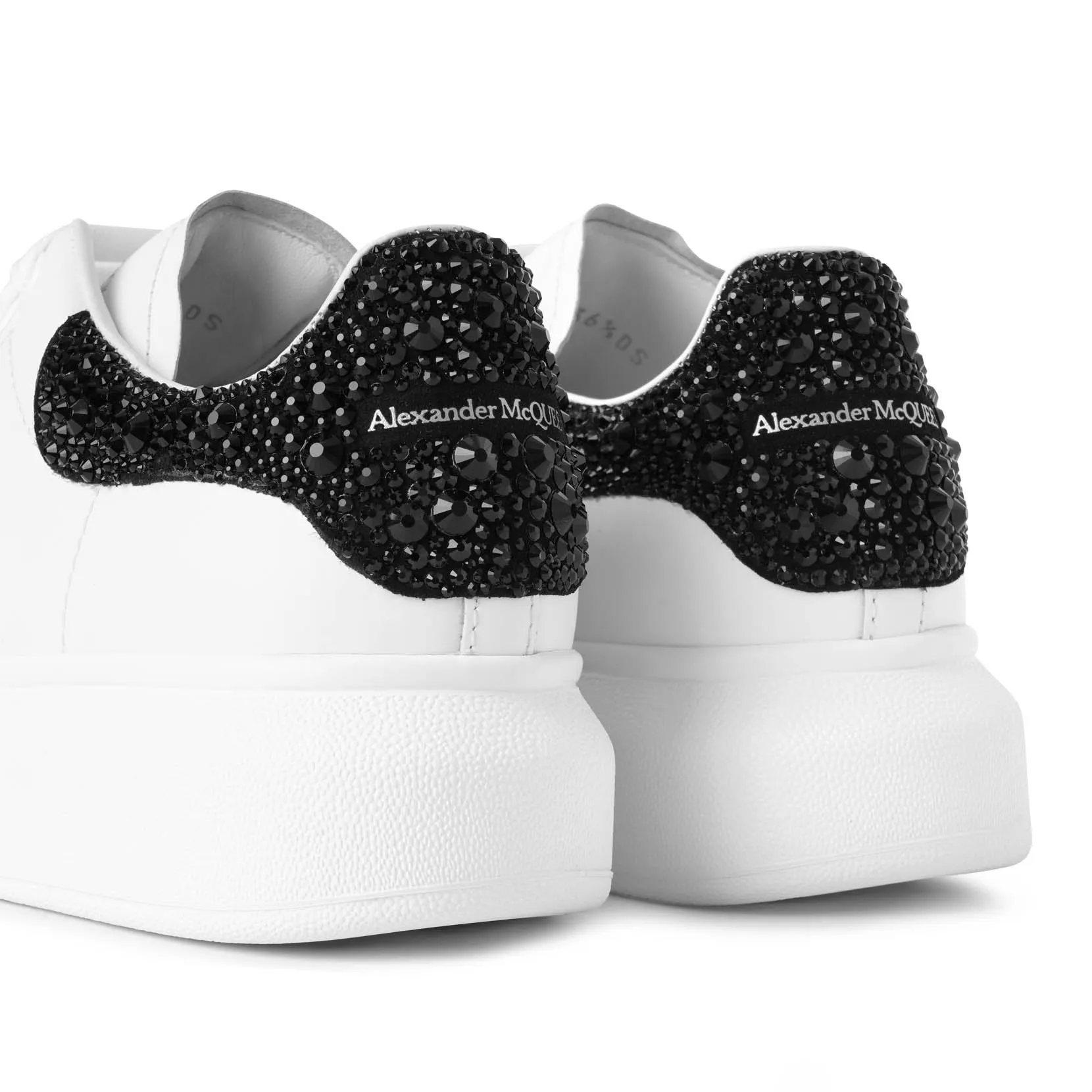 White and black crystal classic sneakers