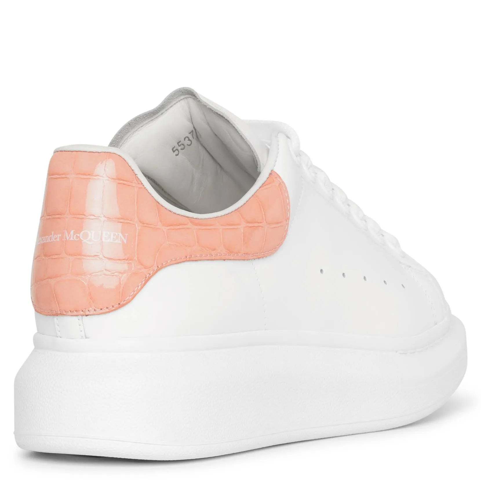White and pink embossed classic sneakers