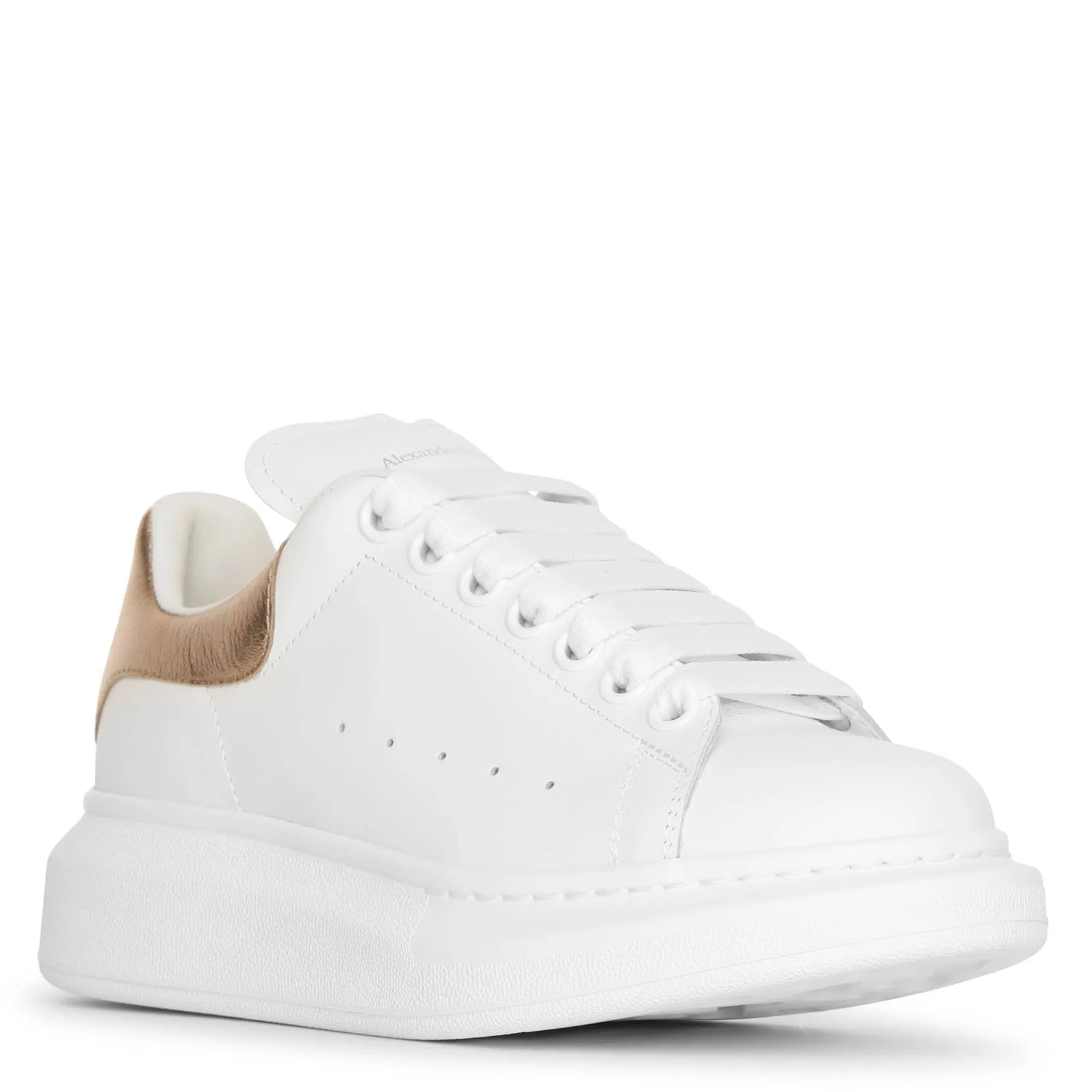 White and rose gold classic sneakers