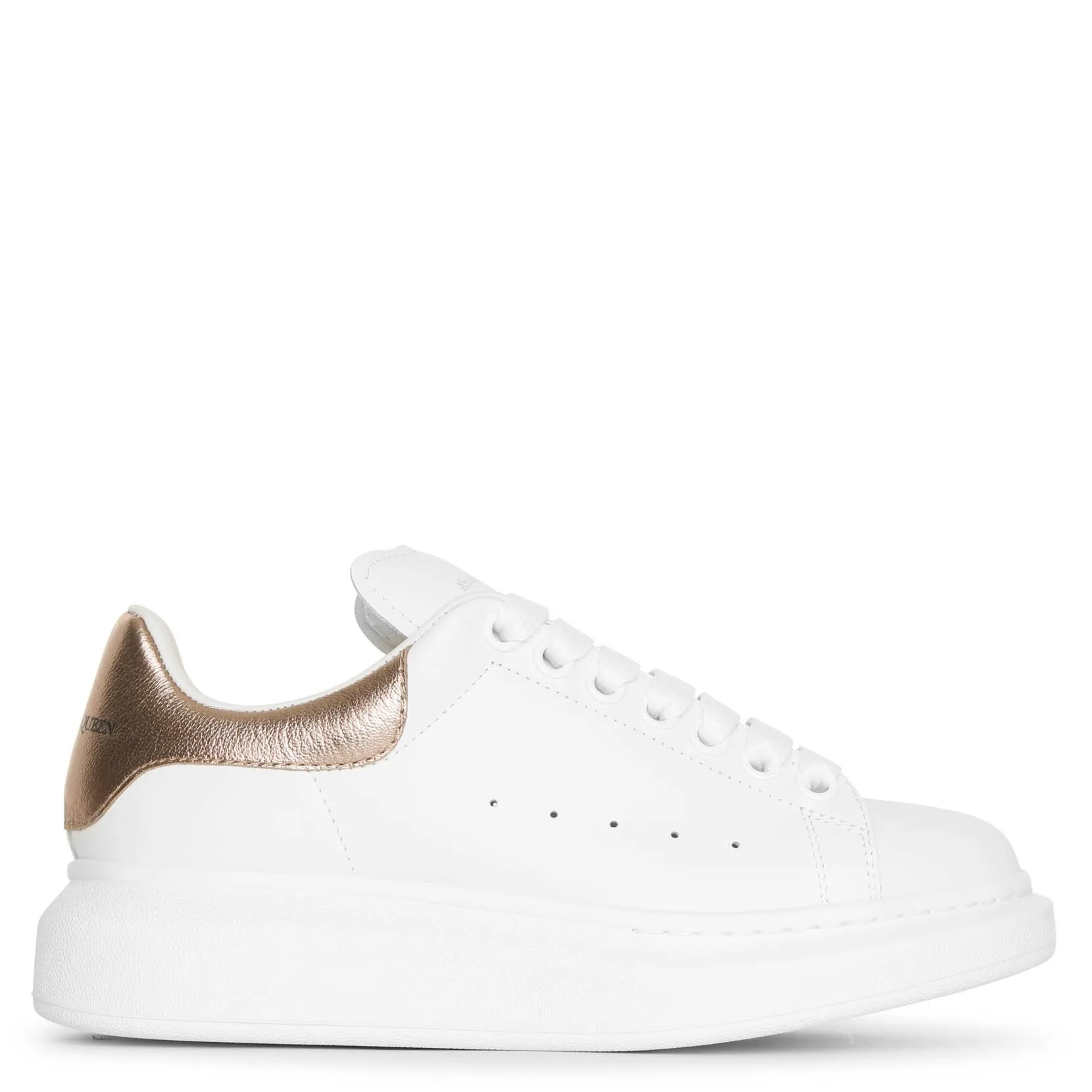 White and rose gold classic sneakers