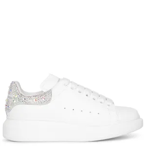 White and white crystal classic sneakers