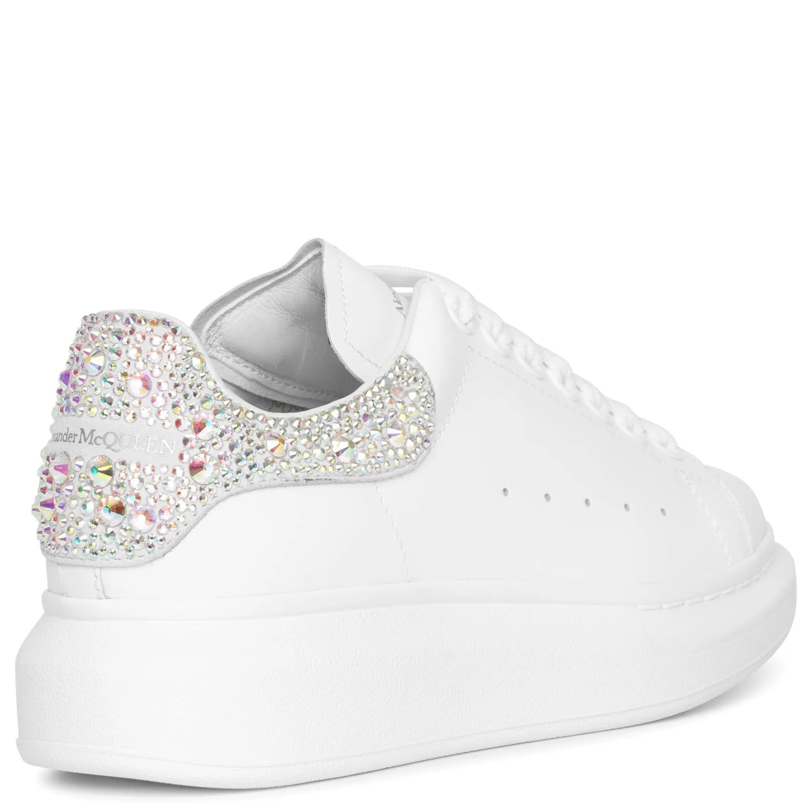 White and white crystal classic sneakers