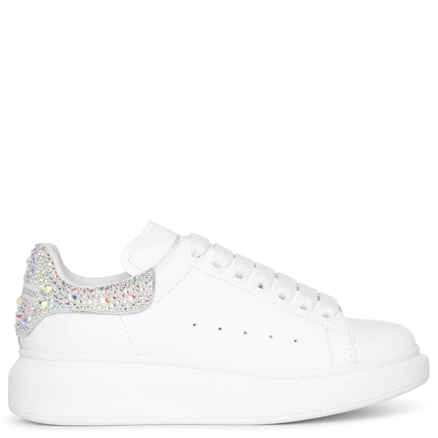 White and white crystal classic sneakers
