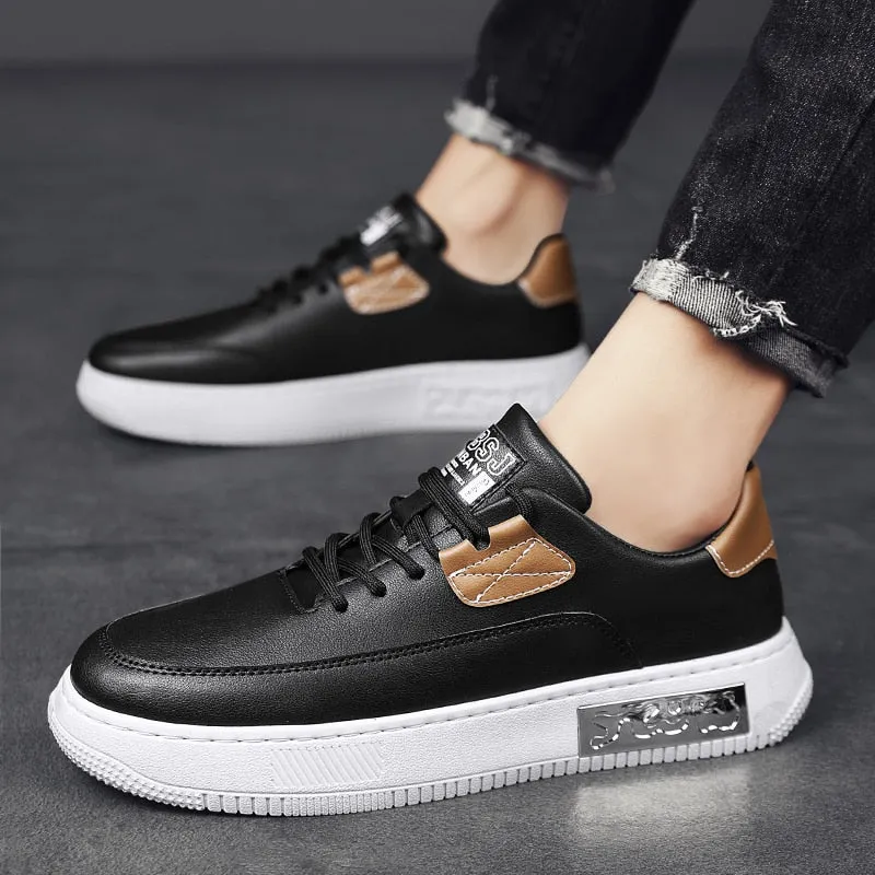 xiangtuibao  Men Shoes Casual Male Sneakers Leather Outdoor Walking Fashion Platform Comfort Designer Luxury Flat Retro Slip On Loafers