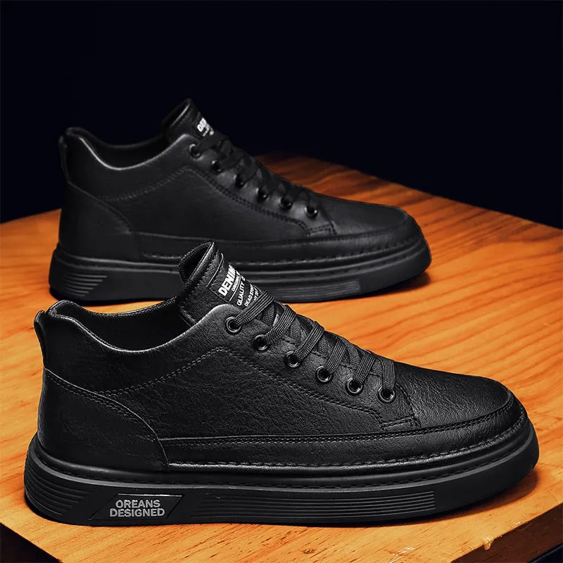 xiangtuibao  Men Shoes Casual Male Sneakers Leather Outdoor Walking Fashion Platform Comfort Designer Luxury Flat Retro Slip On Loafers