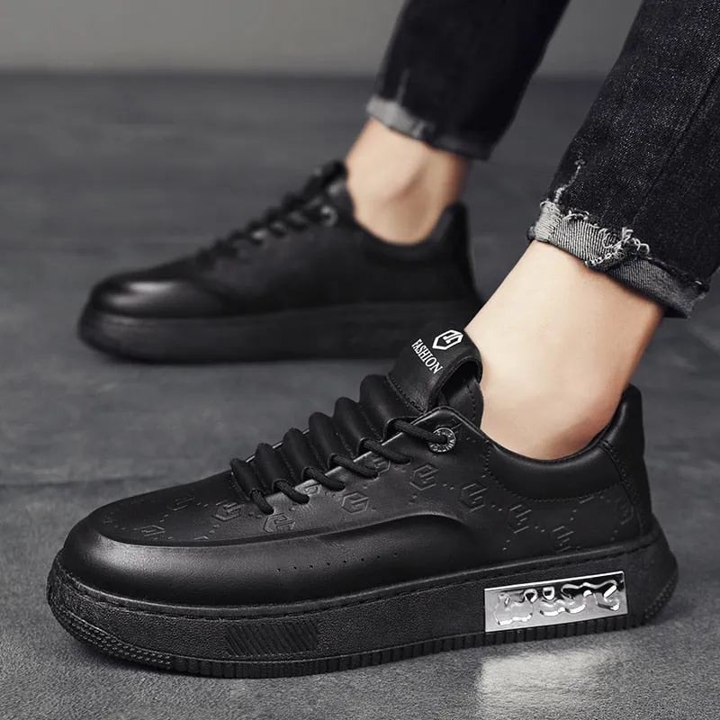 xiangtuibao  Men Shoes Casual Male Sneakers Leather Outdoor Walking Fashion Platform Comfort Designer Luxury Flat Retro Slip On Loafers